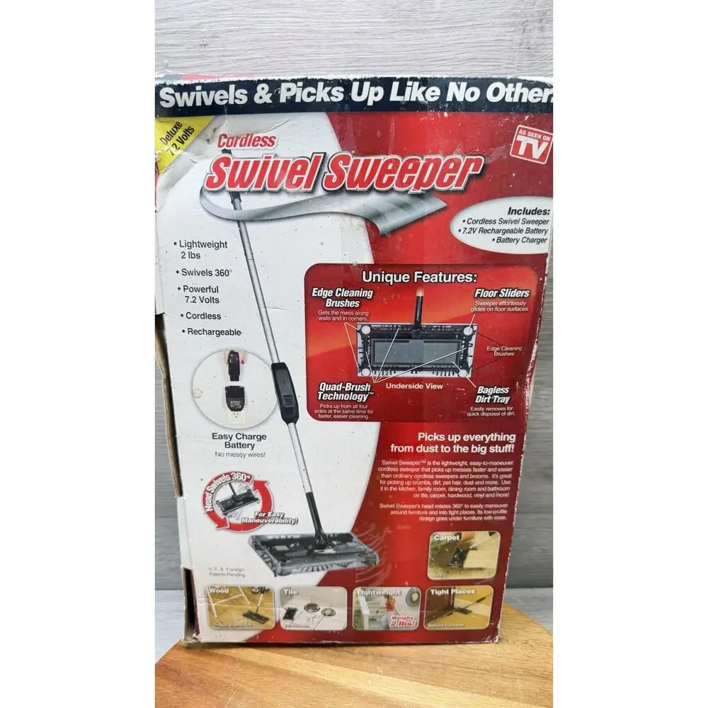 New OnTel Cordless Swivel Sweeper 7.2 V Rechargeable/Lightweight As Seen on TV